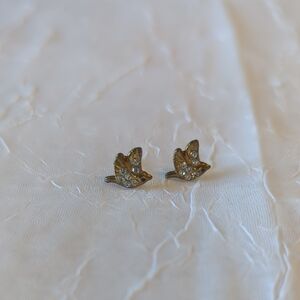 Gold Bird Stud Earrings